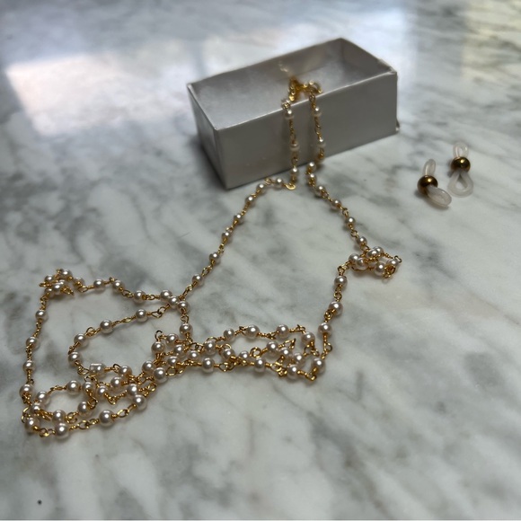 Gold Filled Faux Pearl 24” Rosary Necklace/Glasses Chain - Picture 5 of 6